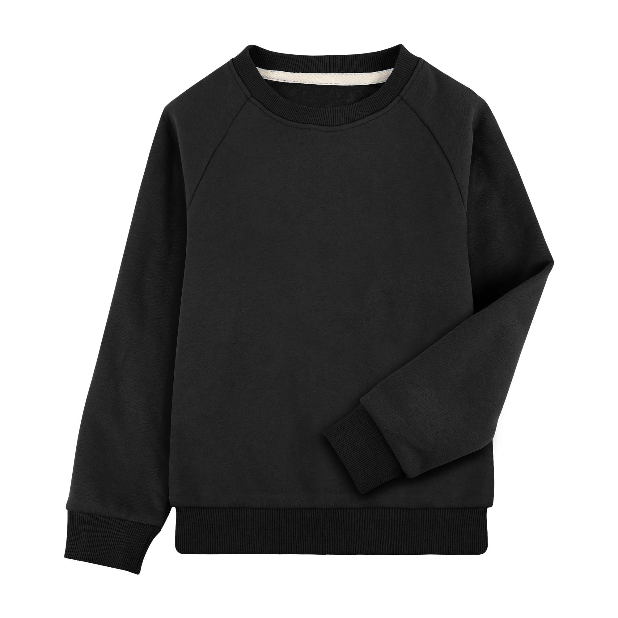 BIG ELEPHANT Sudadera Infantil de Cuello Redondo para Niños – Pullover de Forro Polar Delgado, Manga Larga, Suave y Cálido