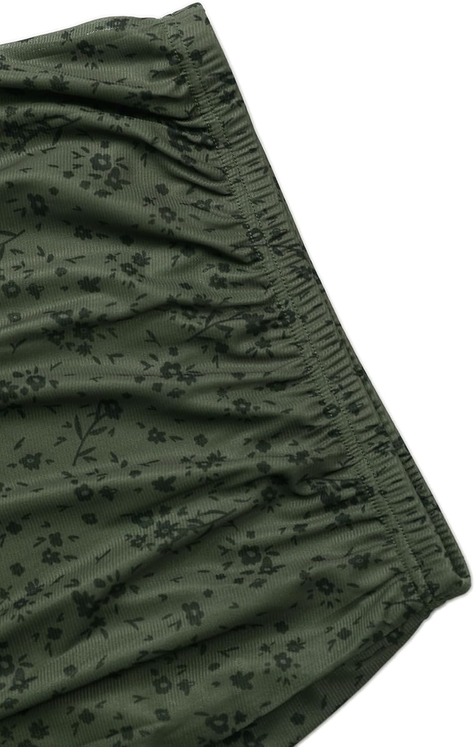 Avanova Women Floral Boho High Waisted Midi Skirts Flowy Summer Long Skirts Green Flower Large - Image 4