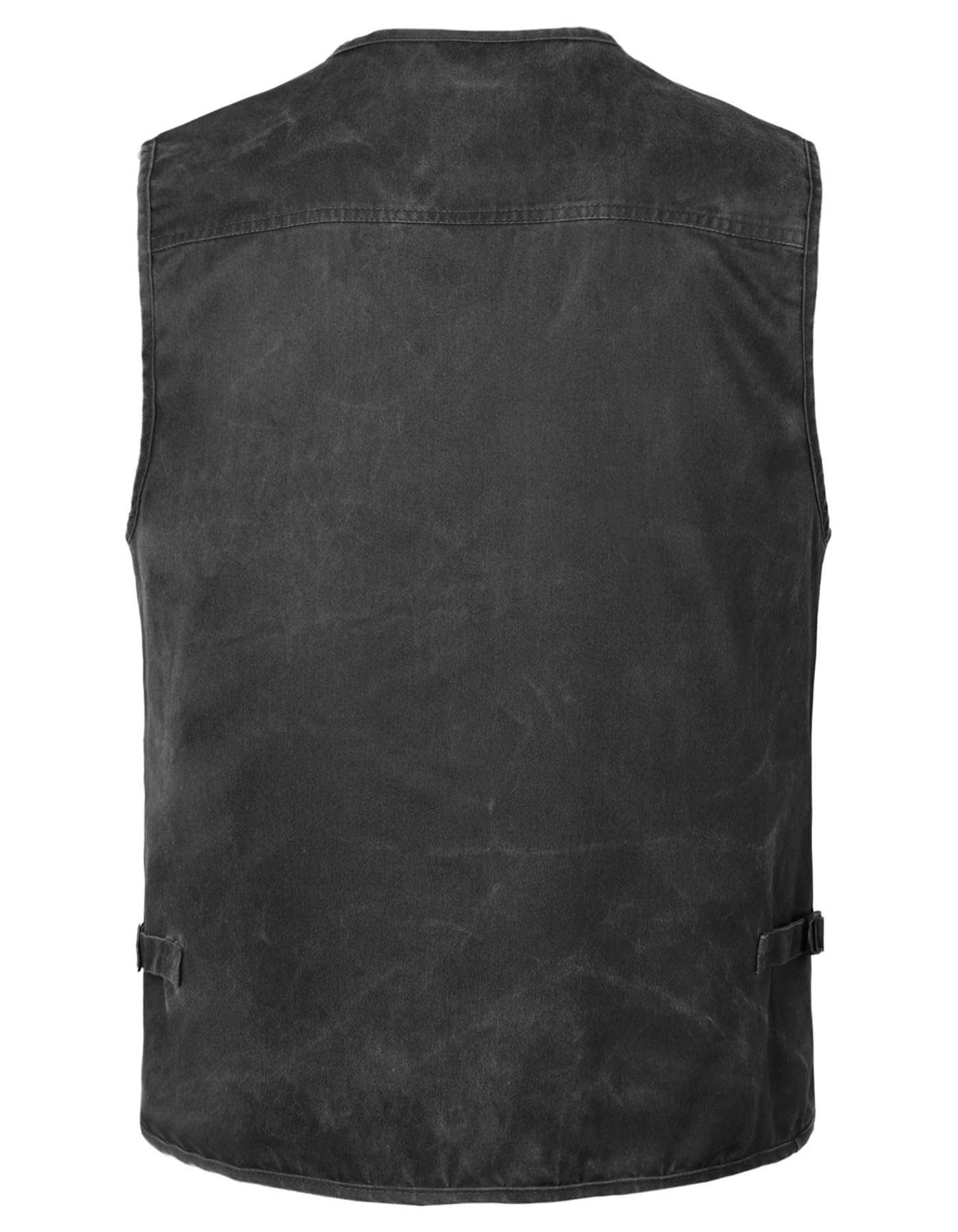 Homme Gilet de Pêche Veste de Photographie Casual Manteau sans Manche d'extérieur Camping Décontracté Multi Poches Pêche Gilets Coton
