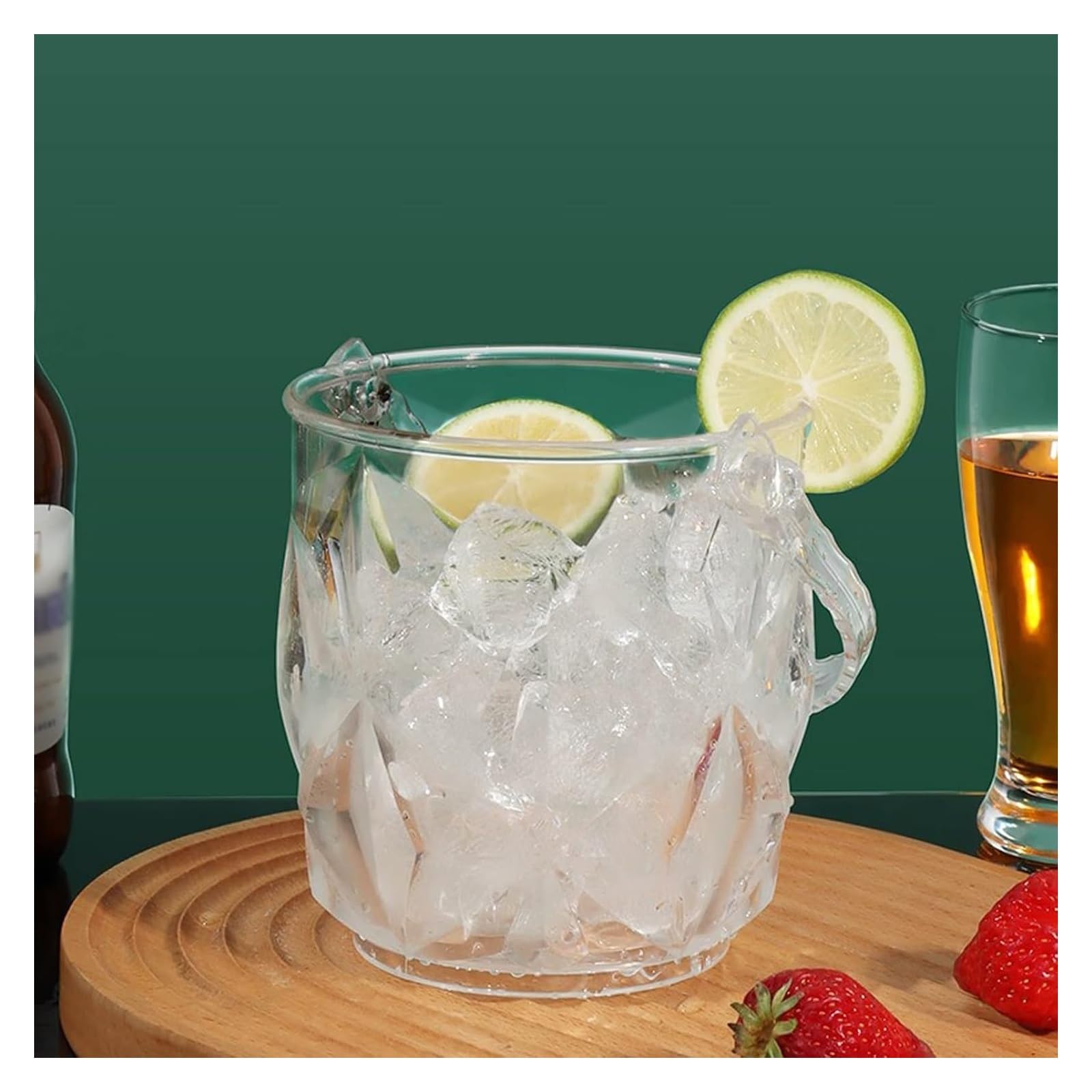 Seaux à glace, seaux à glace for fêtes, seau à glaçons, seaux à glace, seau à glace en acrylique, petit seau à glace portable, idéal for la maison, le bar, la bière, le champagne, la bouteille de vin,