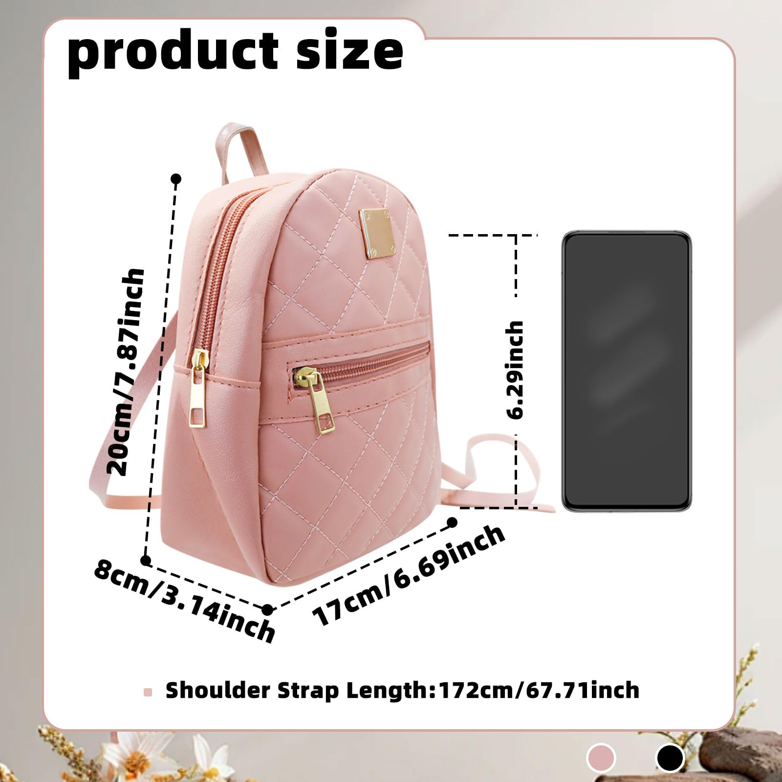WisePoint Womens Backpack Purse, PU Leather Small Backpack Purse for Women and Girls,Stylish Mini Backpack Cute Backpack (pink)