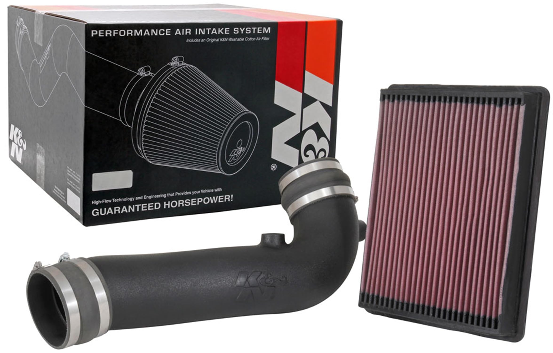 K&N Cold Air Intake System: High-Flow Air Filter, Increase Performance & Towing: Compatible with 2017-2020 Cadillac/Chevrolet/GMC: Escalade, Silverado