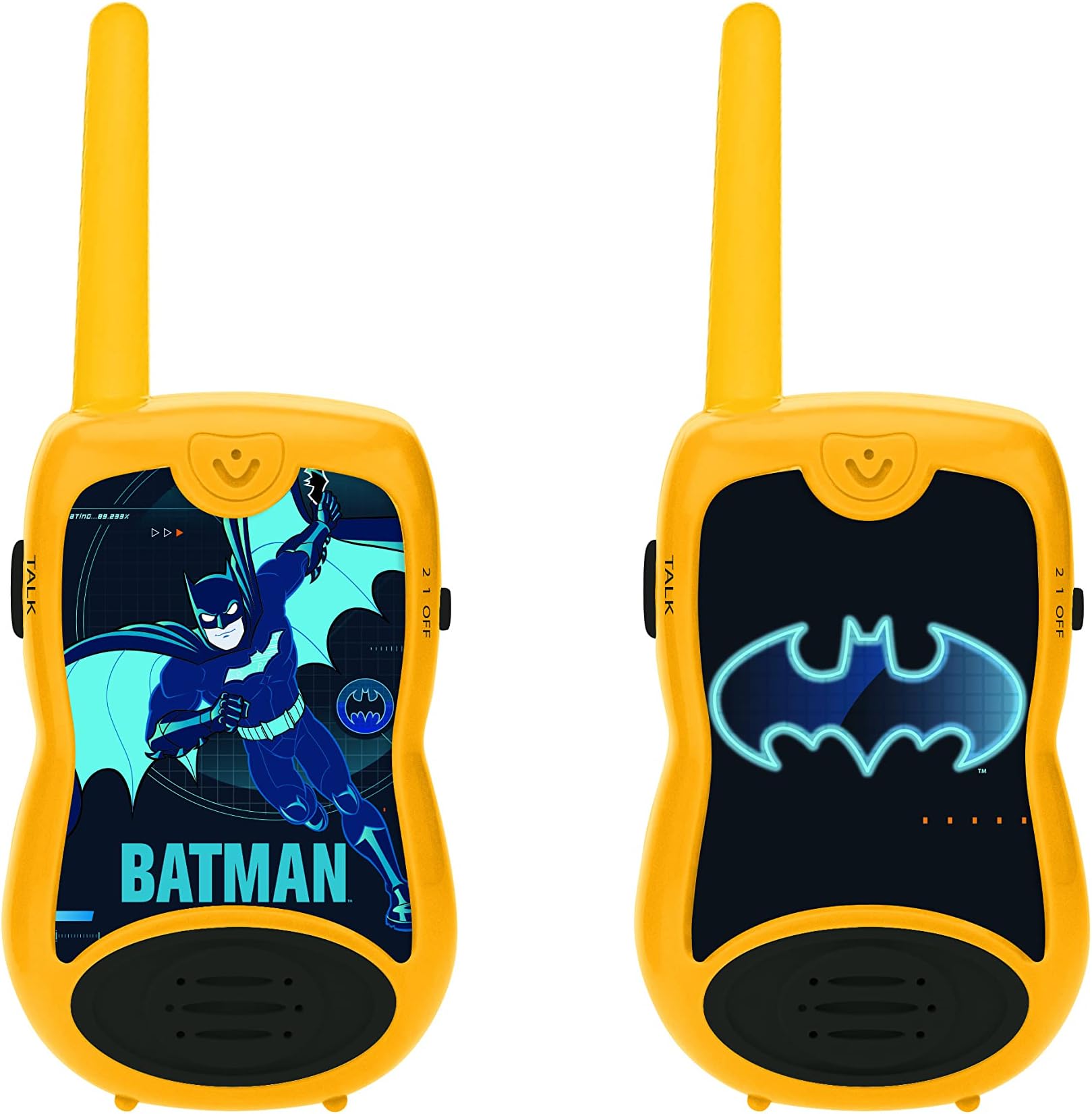 LEXIBOOK, Batman, Walkie-Talkies 200m, Communication Game, 2 Communication Channels, Belt Clip, Battery Operated, Black/Yellow, TW12BAT
