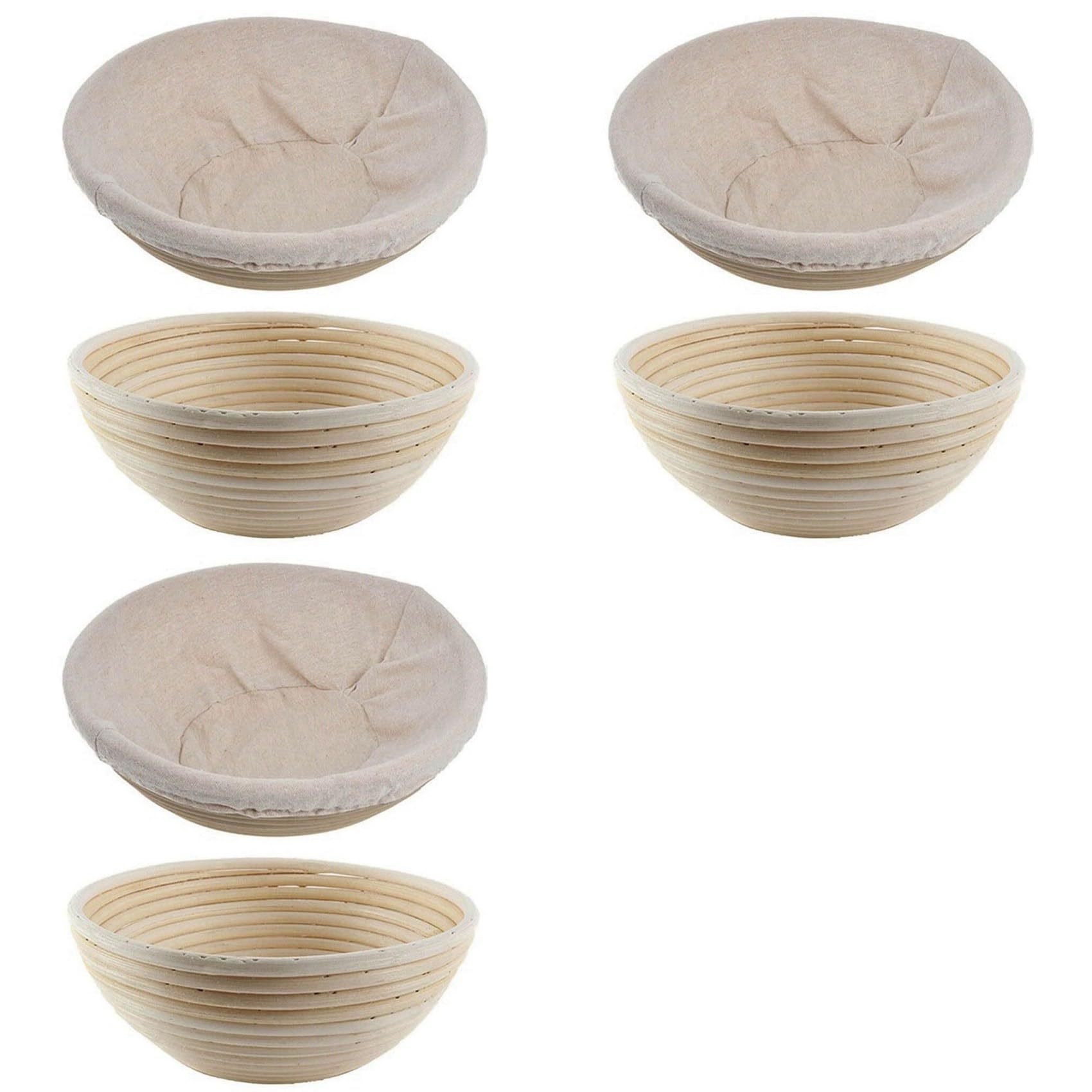 Hndhbfgrt 3X Round Rattan Bread Fermentation Basket Drying Storage Fermentation Basket Bread Fermentation Basket