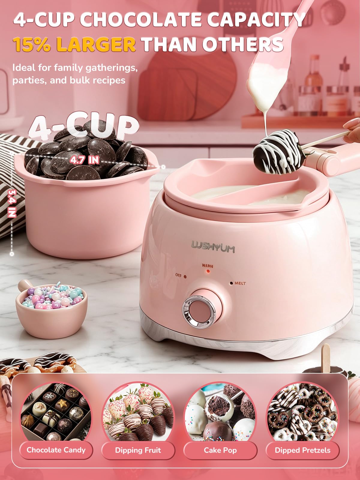 Chocolate Melting Pot - Make Fondue & Candy! -5 Chocolate Melting Pot - Make Fondue & Candy! -5