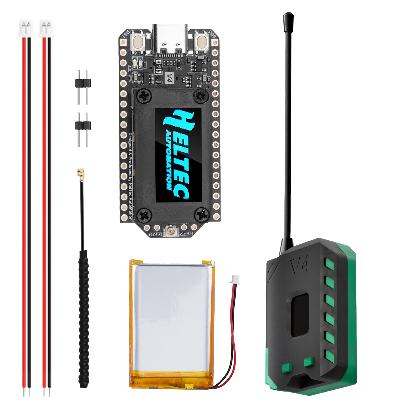 LoRa ESP32 V4 - Scheda di sviluppo con batteria da 3000 mAh, APKLVSR ESP32-S3 LoRa 32 V4, modulo con display OLED, alloggiamento protettivo, ESP32-S3 SX-1262, per Meshtastic IoT Arduino LoRaWAN