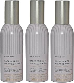 Bath and Body Works Concentrated Room Spray 1.5 oz each - Pack of 3 - Packaging May Vary (Raspberries and Whipped Vanilla)