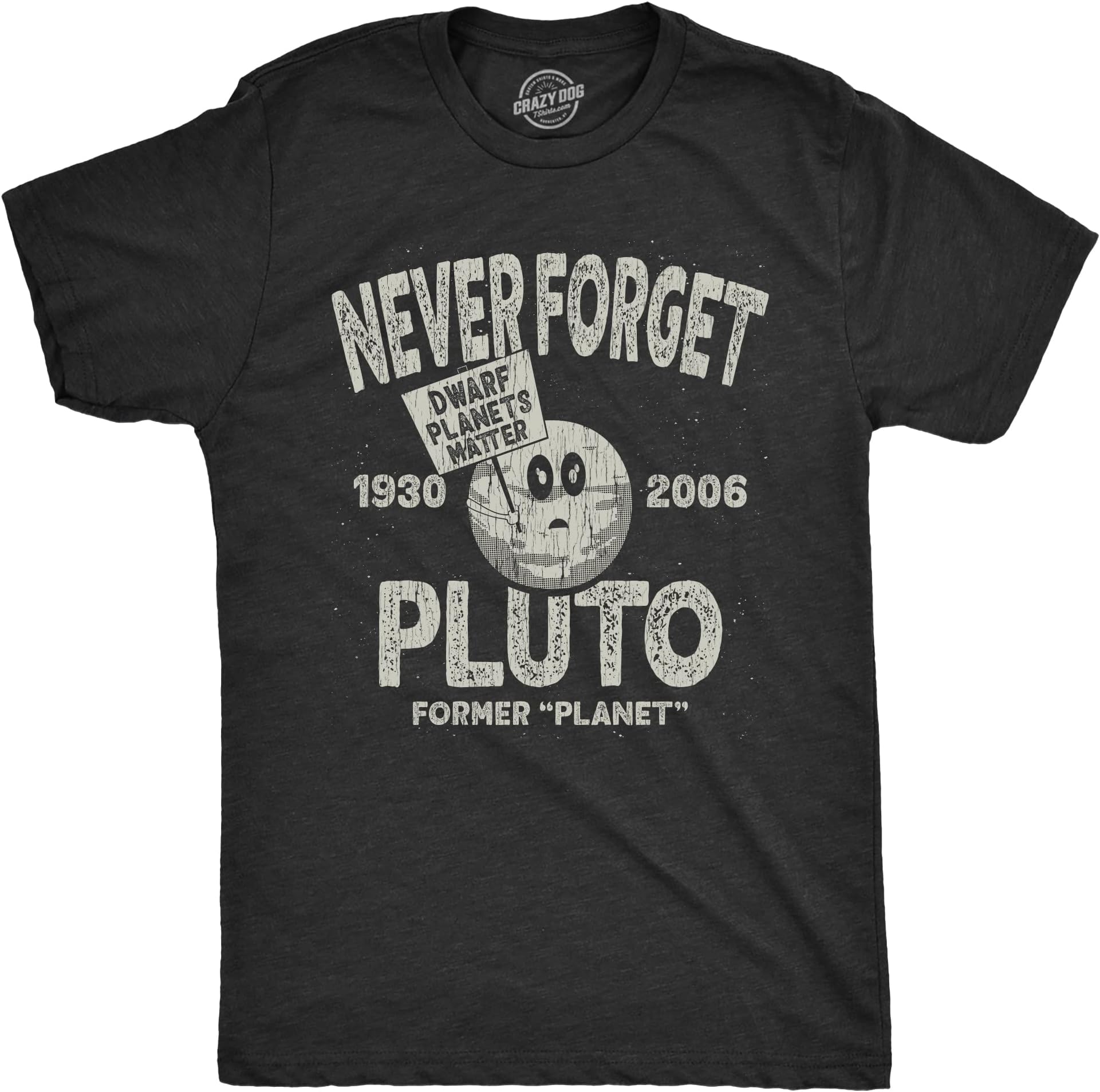 Mens Never Forget Pluto T Shirt Funny Outer Space Planets Joke Tee for Guys