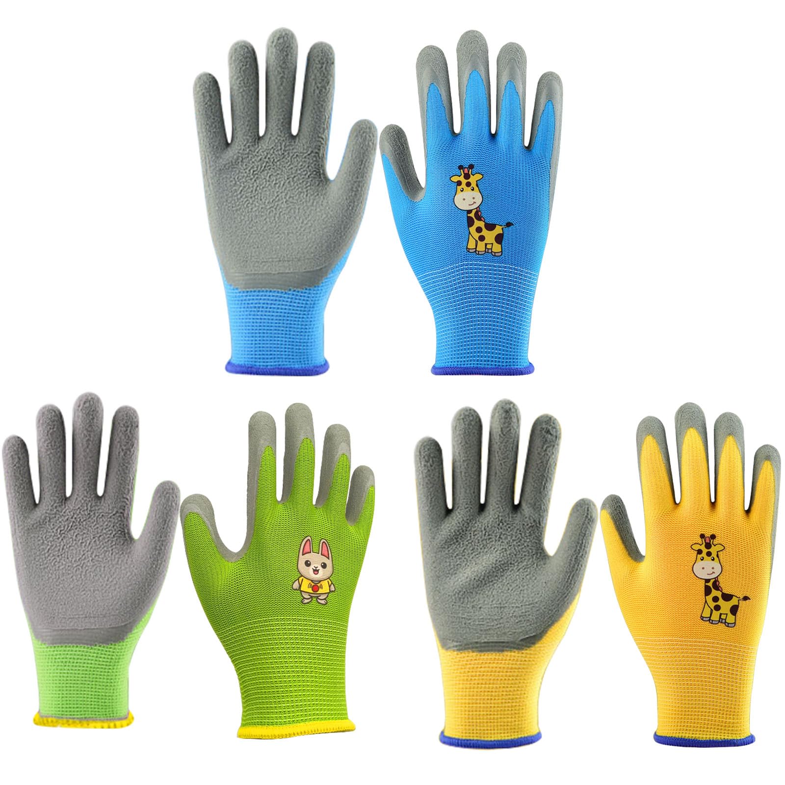 CubePlug Girls and Boys 3 works Kids Gardening Gloves for Age 4-11, Non-Slip