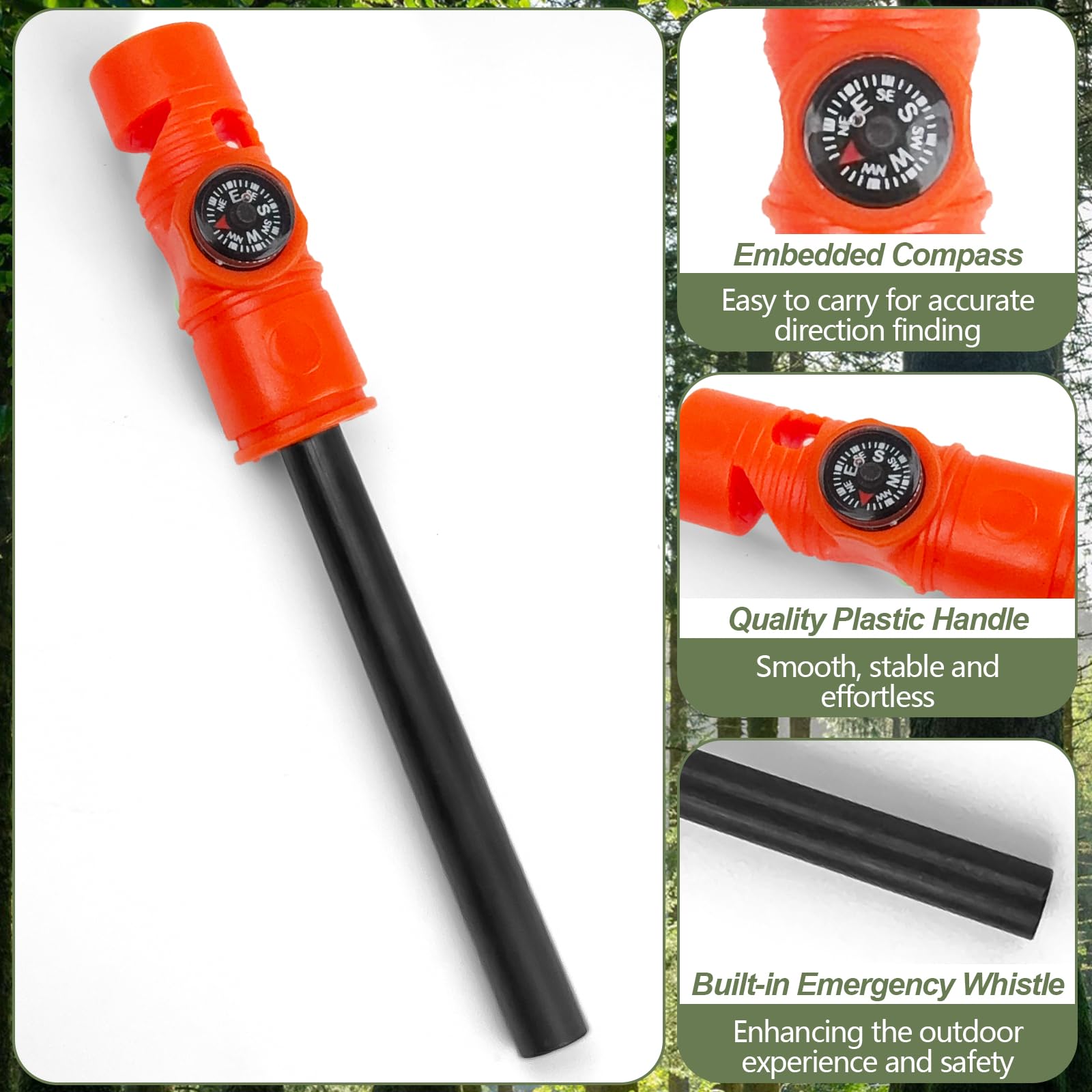 2 Piezas Pedernal Supervivencia Fuego Acero Encendedor Ferrocerio Raspador Escala Sacacorchos Camping Senderismo Exterior