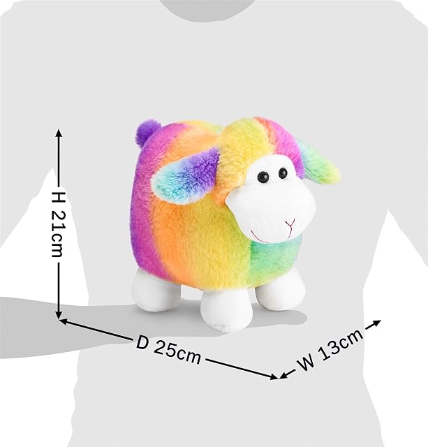 Foto 2 de 8 de Mousehouse Gifts - Corderito de peluche con pelo de arcoíris - Suave - 25 cm
