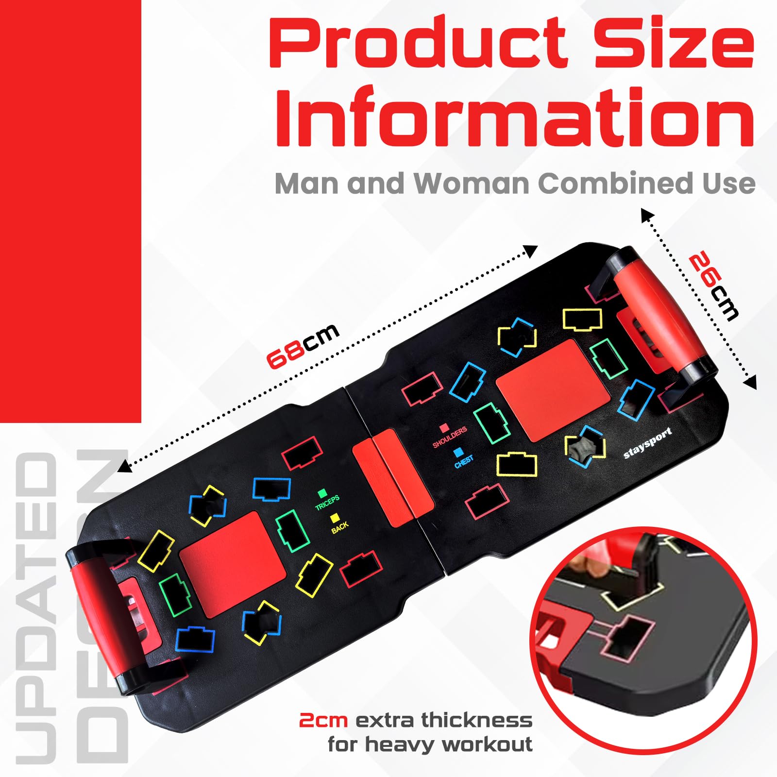 Multifunctional Push-Up Board with Aluminum Base & Color Coded Grips Non-Slip Handles Compact & Durable Perfect for Strength Training & Functional Workouts