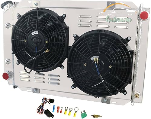 Miniatura 1 de Cubauto Radiador de aluminio completo CC138 para Ford Mustang GT LX SVT Foxbody Thunderbird y Mercury Capri Cougar y Lincoln Continental Mark VII