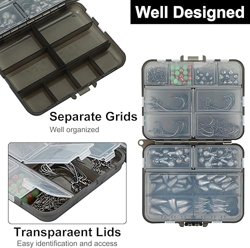 Miniatura 10 de TOPFORT 187230pcs Fishing Accessories Kit, Including Jig Hooks, Bullet Bass Casting Sinker Weights, Fishing Swivels Snaps, Sinker Slides, Fishing
