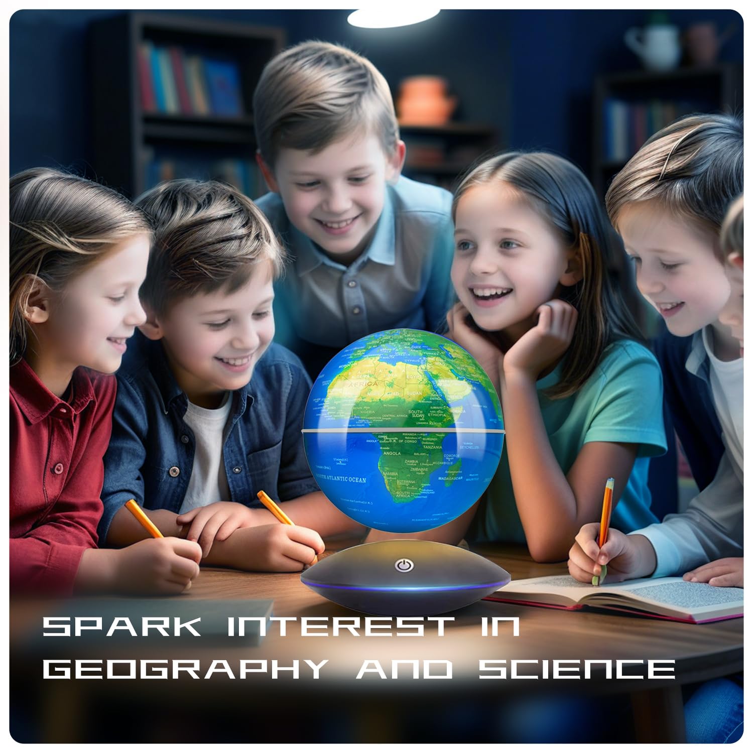 Globo magnetico levitante galleggiante, rotazione a 360°, mappamondo geografico per casa e ufficio, regalo cool tech per uomini, padri, mariti e ragazzi