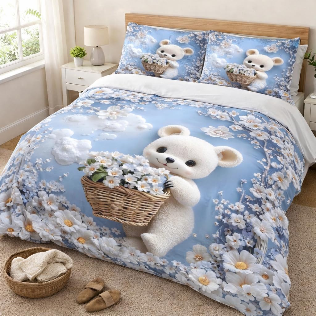 Dua Enterprises 7D Digital Print Queen Size Bedsheet Inches – 300 TC, Cotton, Kids Design, 180 GSM Fabric, Machine Washable, Soft & Durable W ith Attractive Packaging. (108x108 Inches). Design-1