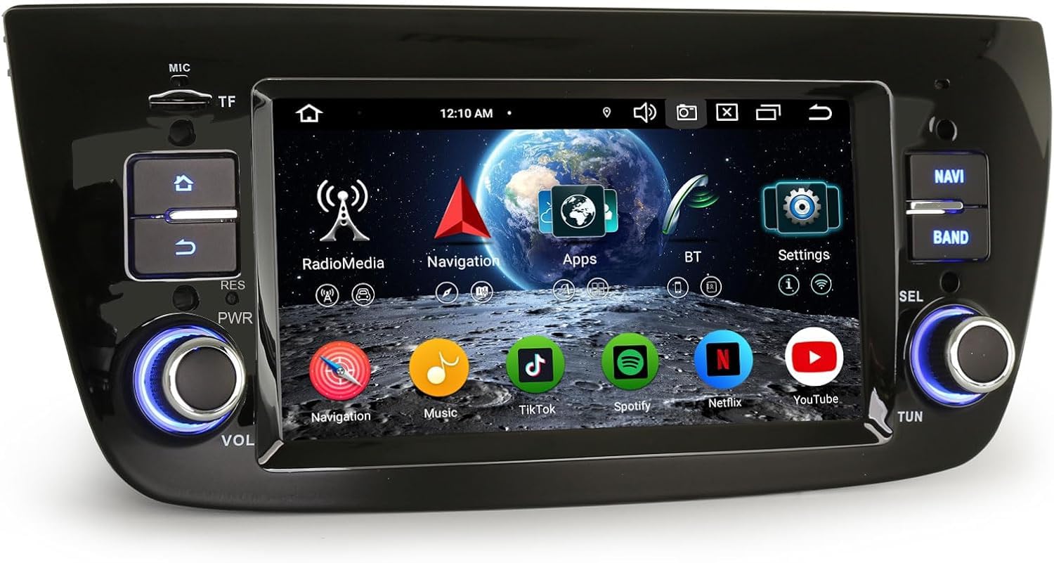 Erisin 8-Core 4GB+64GB Android 16 Radio Coche Bluetooth GPS Navegador para Fiat Doblo 263 Opel Combo Tour D 6.1" IPS Pantalla táctil Soporte Wireless CarPlay Android Auto DSP WiFi Dab+ OBD2 Canbus