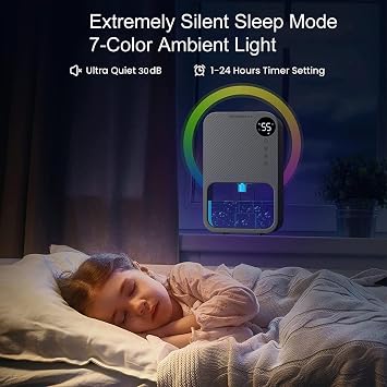 Home Dehumidifier, 37oz/1L Room Dehumidifier, Auto Shut-off, Sleep Mode, Efficient and Quiet Portable Small Dehumidifier for Basement, Bathroom, Bedroom, Closet, RV Color: White