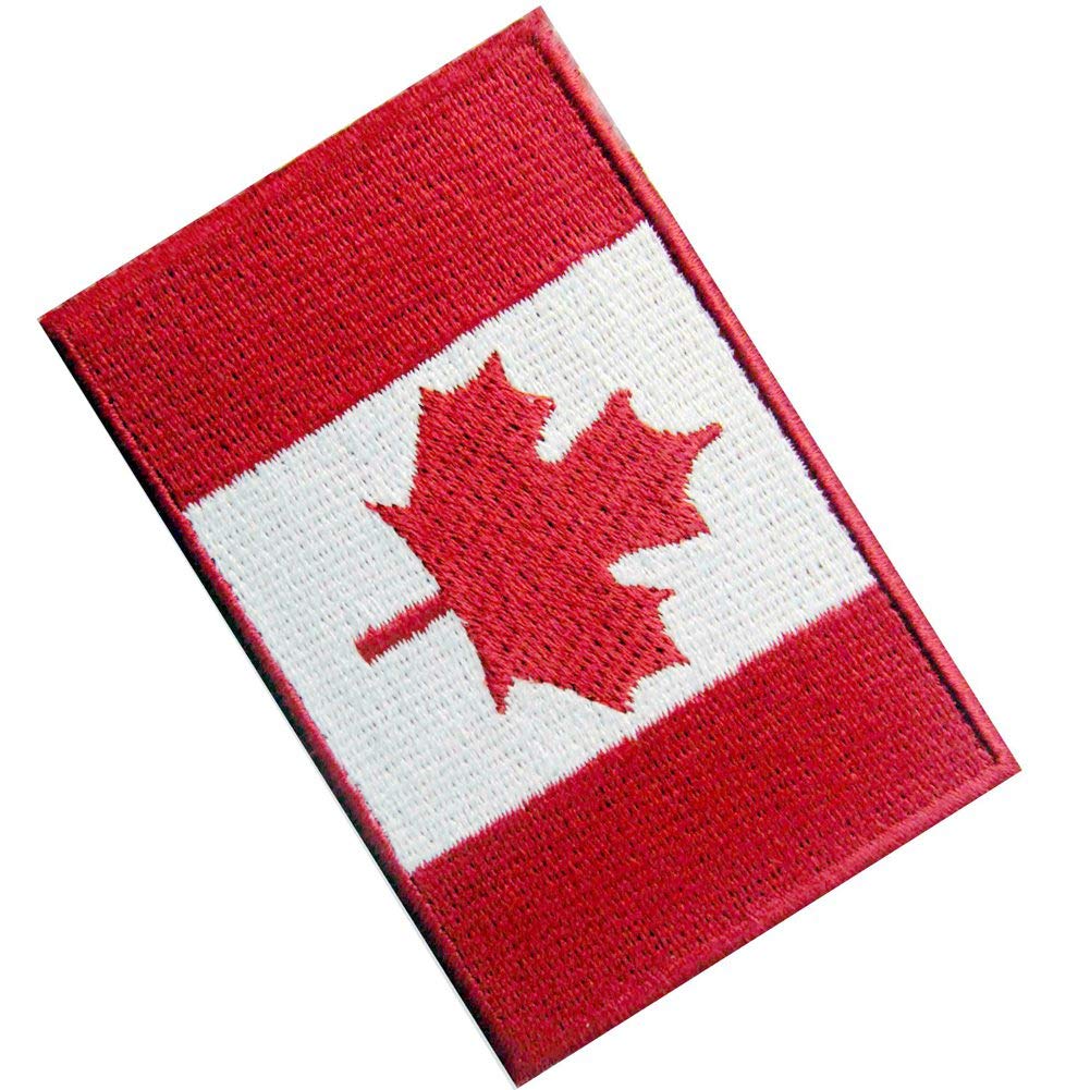 Canada Flag Embroidered Patch With VELCRO® Fastener - Maple Leaf Design