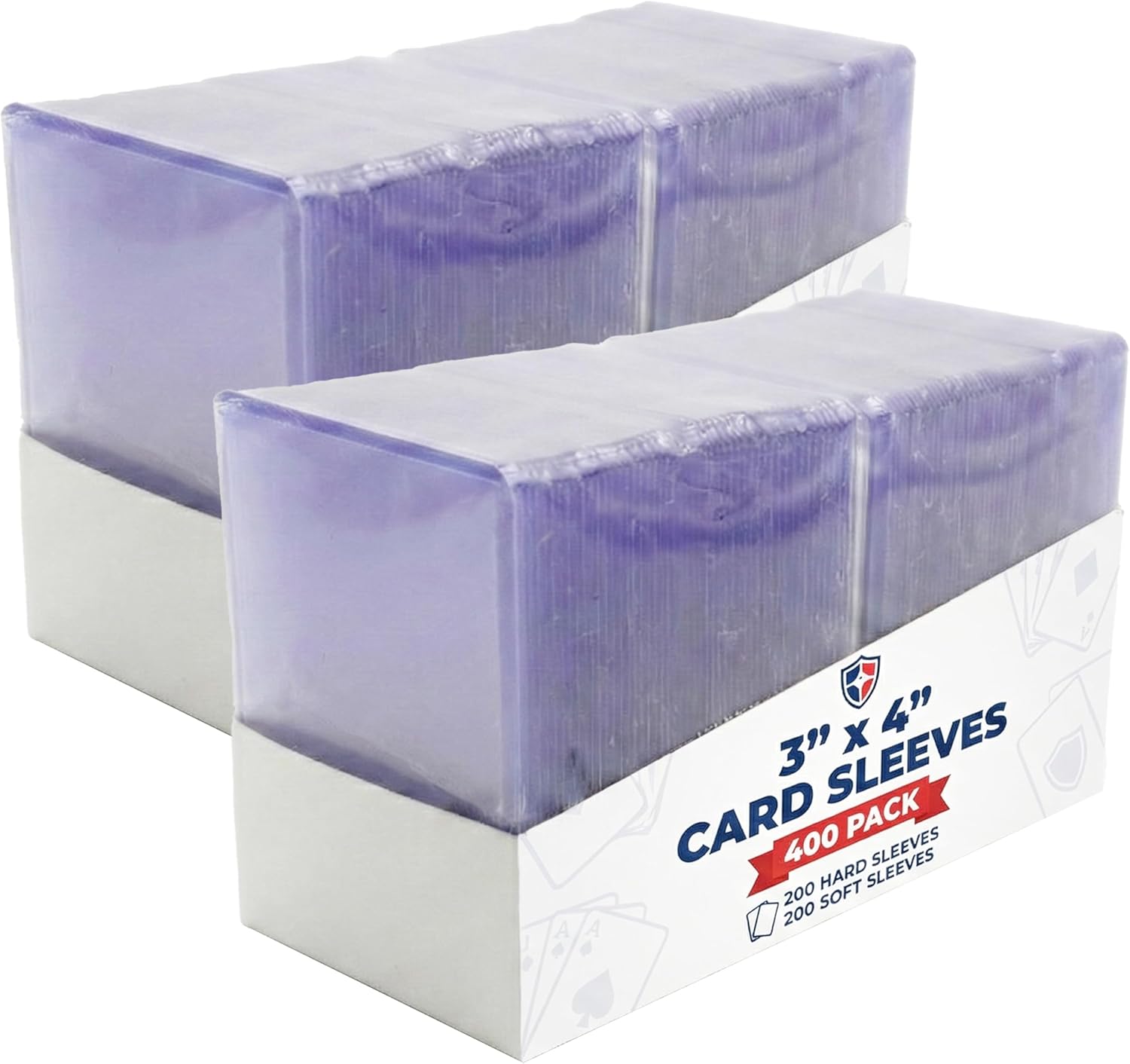 400 Pcs Card Sleeves Toploads, 3 x 4 Inch Hard & Soft Plastic Trading Card Holders, Premium Baseball, Sports, Football Card Protectors (200 Hard Sleeve + 200 Soft Sleeve)