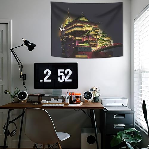 Miniatura 6 de Pounchi Tapiz de anime japonés (51 x 59 pulgadas con kit de ganchos), tapiz japonés para colgar en la pared para dormitorio, sala de estar,