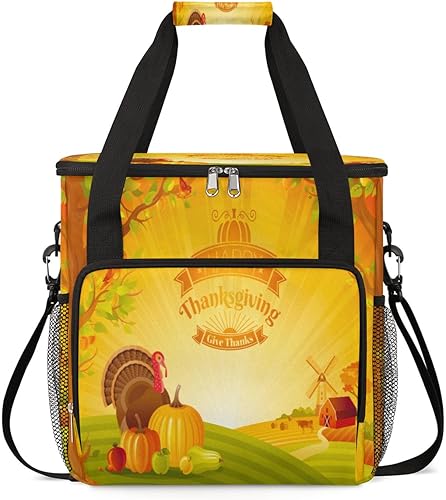 Bolsa de café de Acción de Gracias, calabaza, pavo, pájaro, bolsa de viaje, bolsa de almacenamiento compatible con Keurig K-Mini o K-Mini Plus de