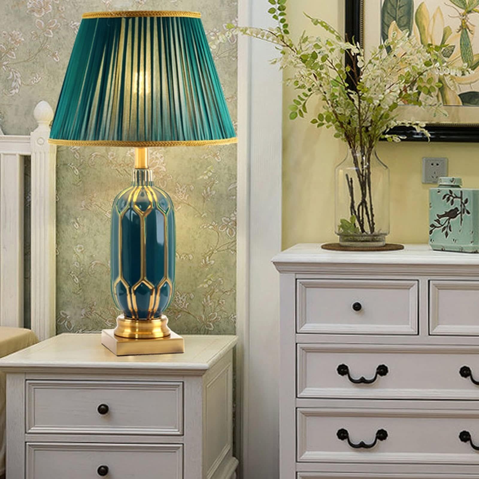 Lampada da tavolo ceramica nordica, lampada comodino minimalista moderna
