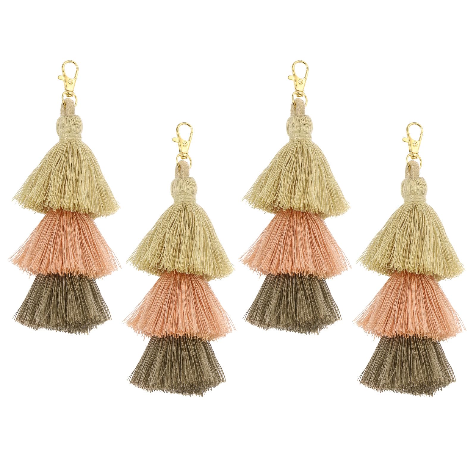 Llaveros bohemios con borlas de tres capas para decorar tus bolsos y mochilas