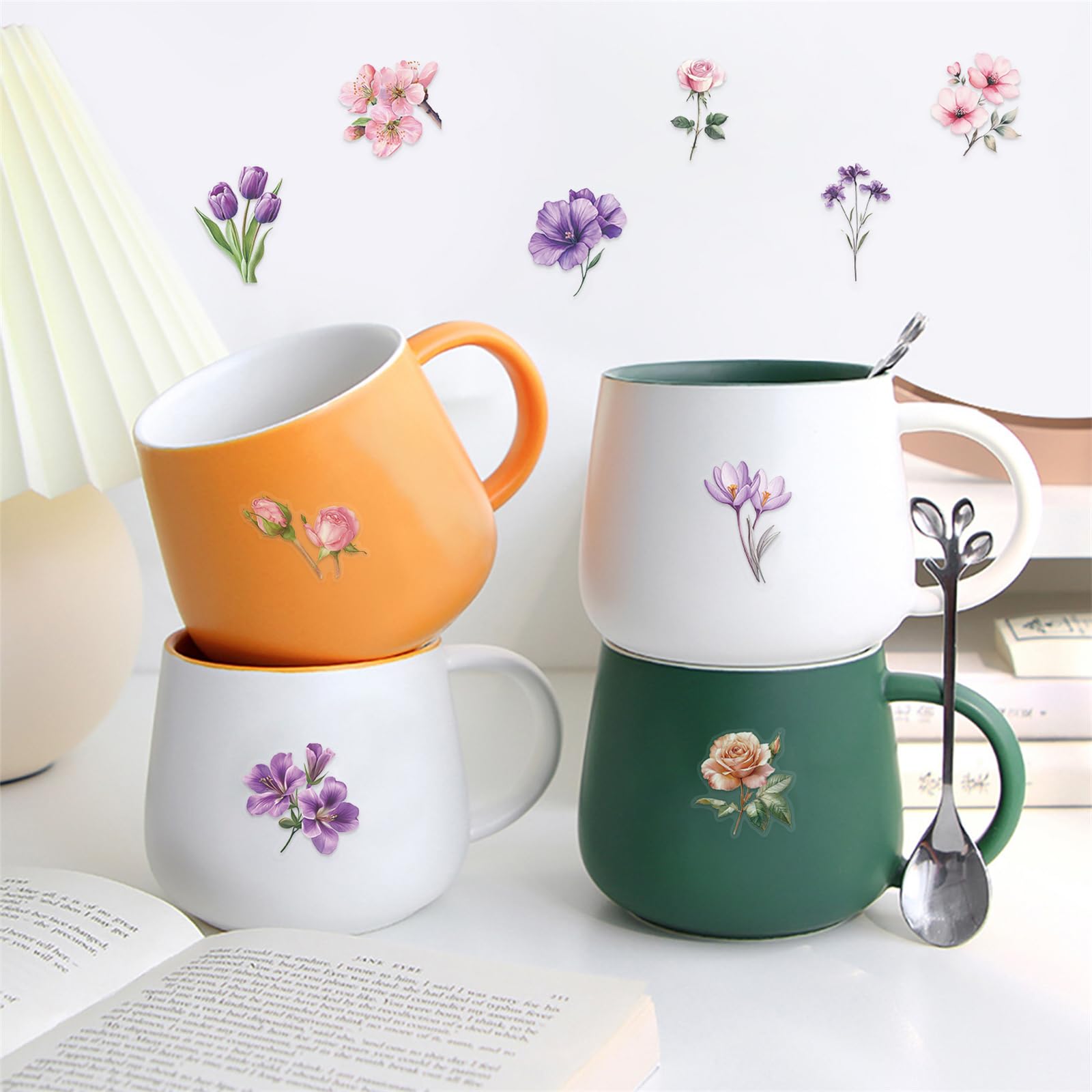 100PCS Victorian Transparent Stickers Pack,Aesthetic Retro Victorian Women Decor for Laptop Gifts for Kids Teens Adults Waterproof Vinyl PET Vintage Stickers for Scrapbook Phone Bike Party Favors: 100PCS Cute Flower Transparent Stickers Pack,Aesthetic Pink and Purple Flower Decor for Laptop Gifts for Kids Teens Adults Waterproof Vinyl PET Nature Stickers for Notebook Phone Bike Party Favors