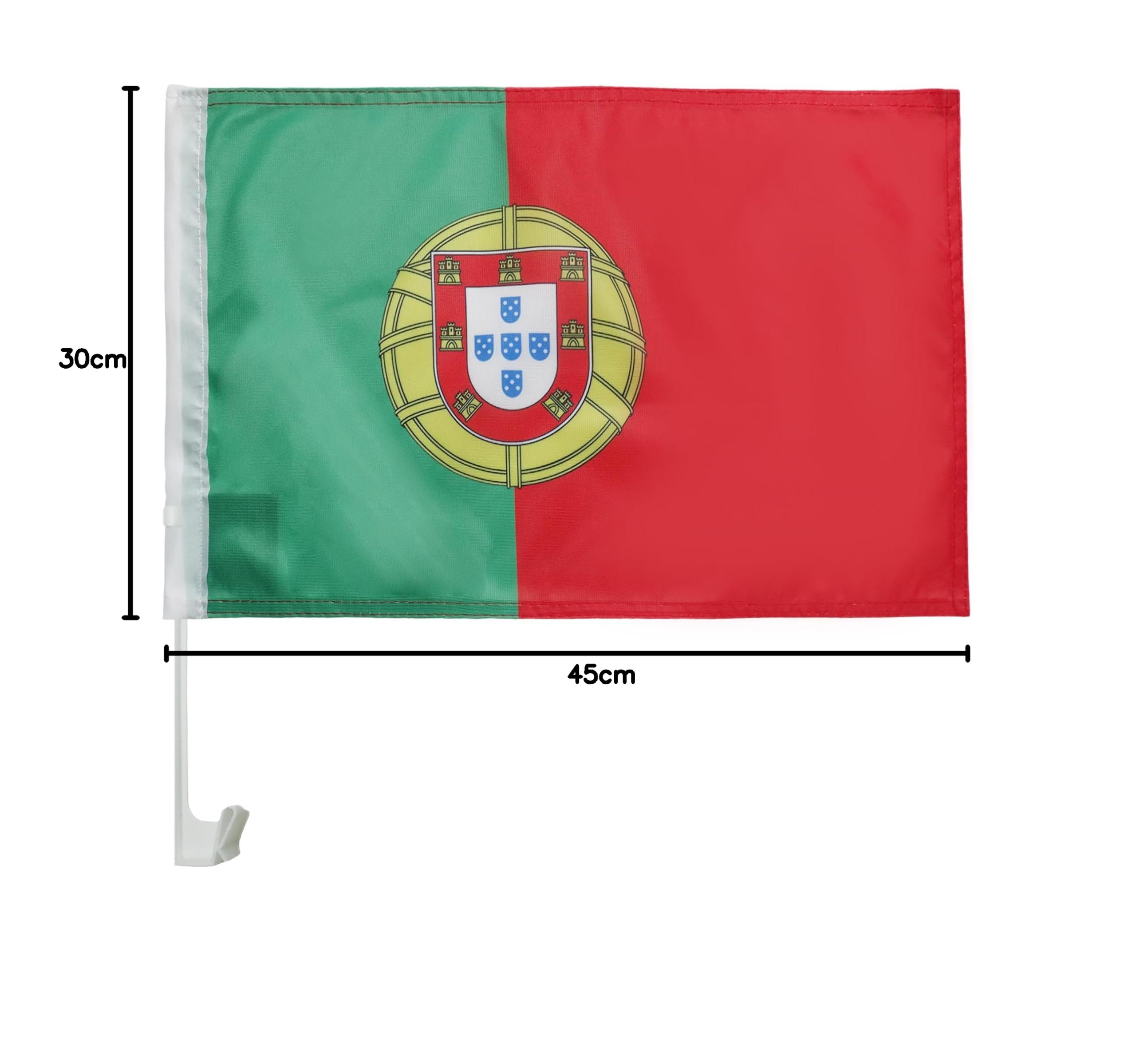 AZ FLAG Portugal Car Flag 45x30 cm Mesh Polyester Suction Cup