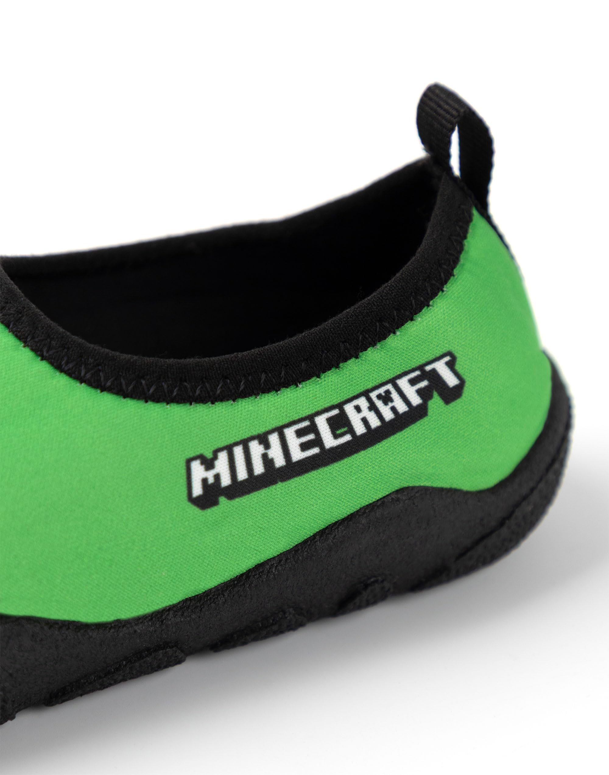 Minecraft Zapatos acuáticos Creeper en Verde | Calzado de baño sin Cordones para niño | Zapatos de Playa Ligeros para niños | Zapatos acuáticos con temática