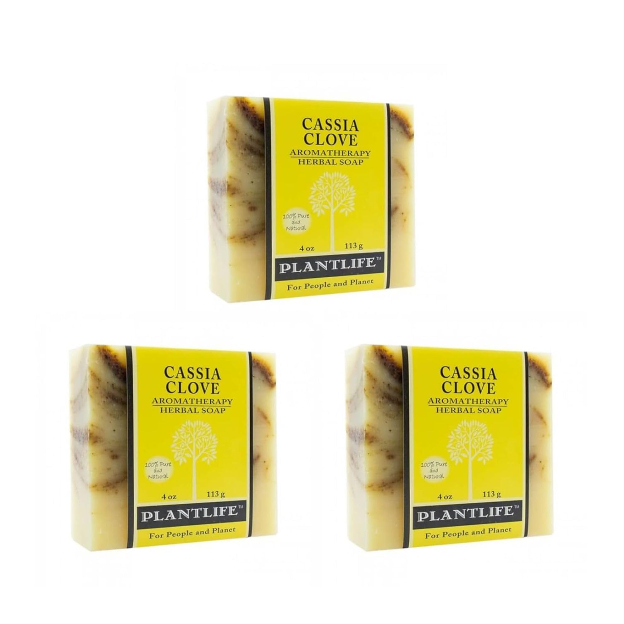 Plantlife Cassia Clove 3-pack Bar Soap - Moisturizing and Soothing Soap for Your Skin - Hand Crafted Using Plant-Based Ingredients - Made in California 4oz Bar