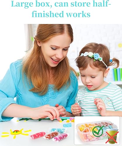 Miniatura 5 de Juego de masa de juego con una caja de almacenamiento grande para niños, arcilla de modelado no tóxica, 48 piezas