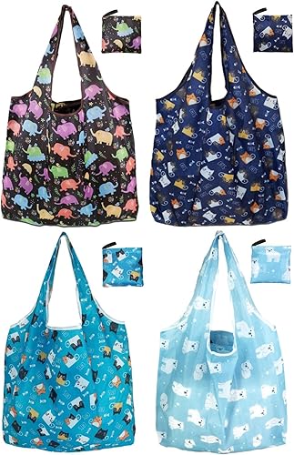Miniatura 7 de Bolsas de comestibles reutilizables, 4  6  Paquete de 12 bolsas de compras plegables lavables de 50 libras, bolsas de compras portátiles, regalos