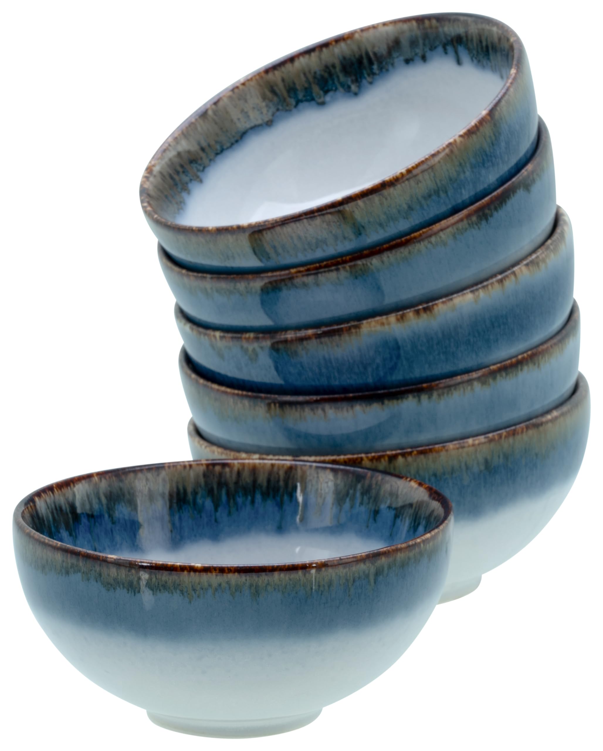 Set de saladiers en grès bleu vaisselle de table 6 pièces CreaTable 21816 bol à salade cuisine