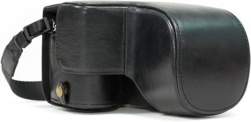 MegaGear Sony Alpha A6500 (lente de hasta 0.630-2.756 in) Ever Ready - Funda de piel auténtica para cámara y correa, con acceso a la batería, color