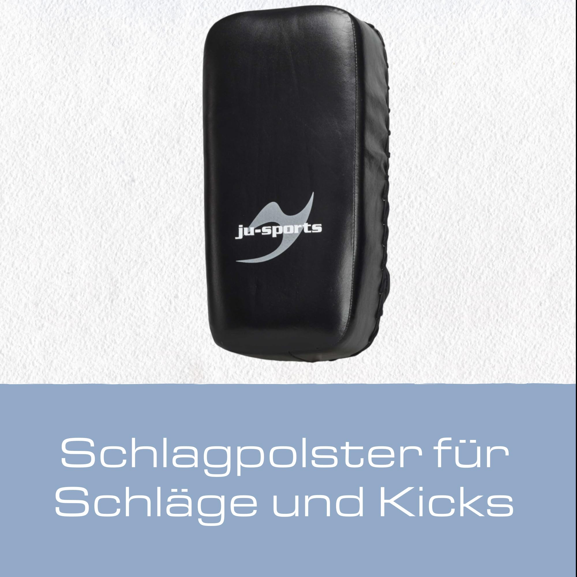 Ju-Sports Schlagpolster Kampfsport Muay Thai 1 STK. I Große Pratze aus Leder ideal zum Trainieren von Kicks I 2 Klettschlaufen für Halt I 41x21x12,5cm