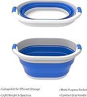 Vista 3 de Lavish Home - Cesta plegable para ropa sucia, ahorro de espacio, organizador multiusos, contenedor de almacenamiento con asas de agarre cómodas