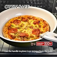 Vista 9 de Sartén de acero inoxidable de 3 capas, con revestimiento de cerámica de titanio, mango desmontable, apto para lavavajillas e inducción y horno