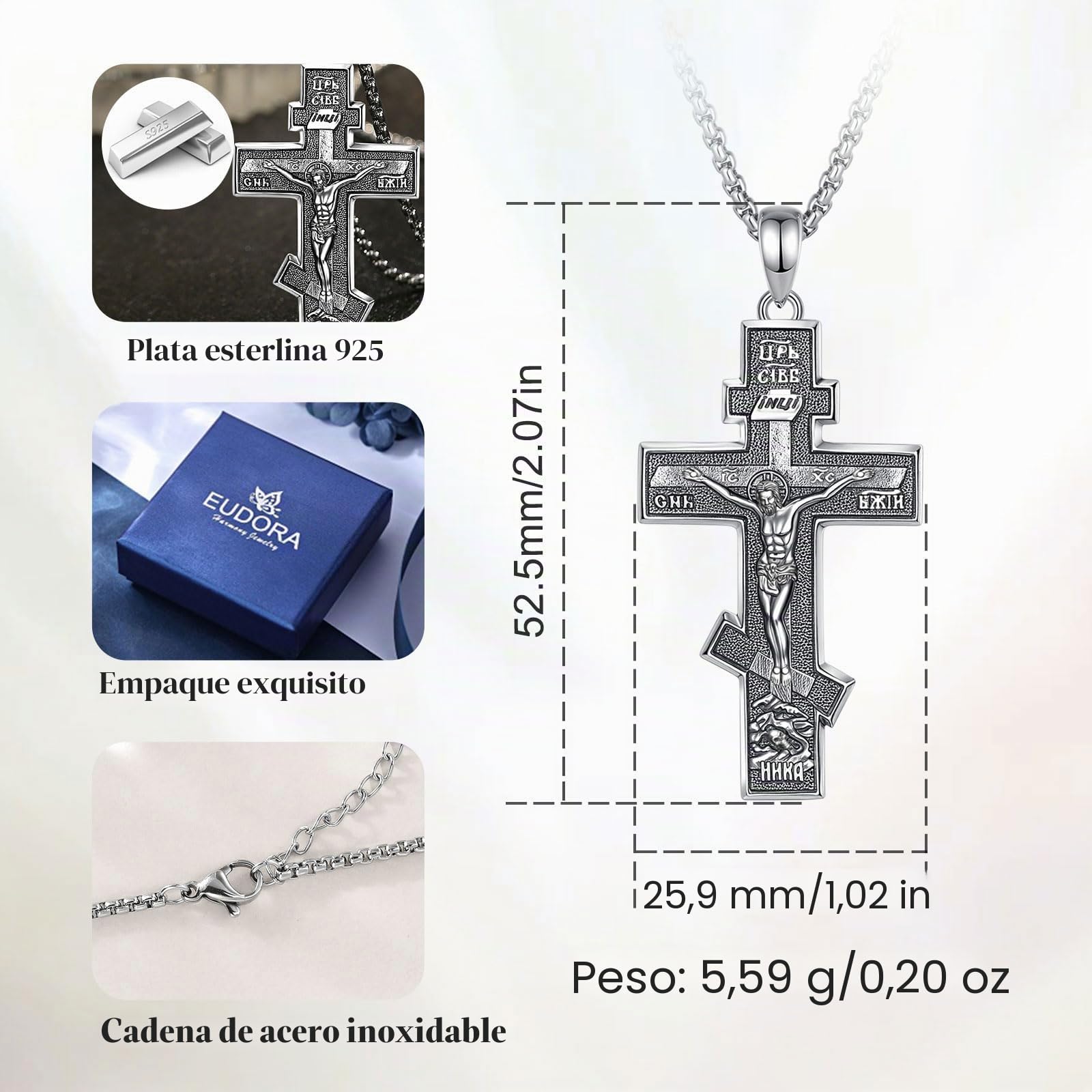 EUDORA Plata de Ley 925 Medalla de San Benito/San Judas Tadeo/San Migue/San Cristóbal Arcángel Rafael San José Collar Sello de los 7 Arcángeles Colgante Joyería Regalo para Mujer Hombre
