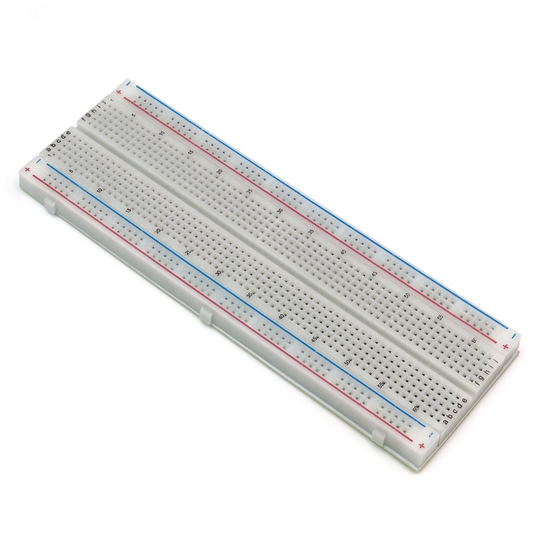BerryBase Breadboard mit 830 Kontakten, 165 x 55mm Lochrasterplatine, für Raspberry Pi, Arduino, Mini PC und Elektronikprojekte