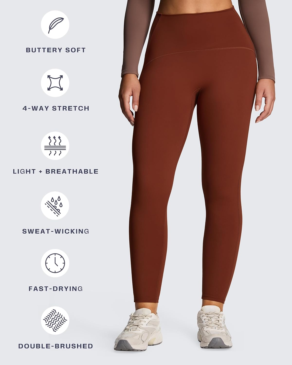 Aoxjox High Waisted Workout Leggings for Women Tummy Control High Rise Scrunch Buttery Soft Scarlett Yoga Pants - Image 4