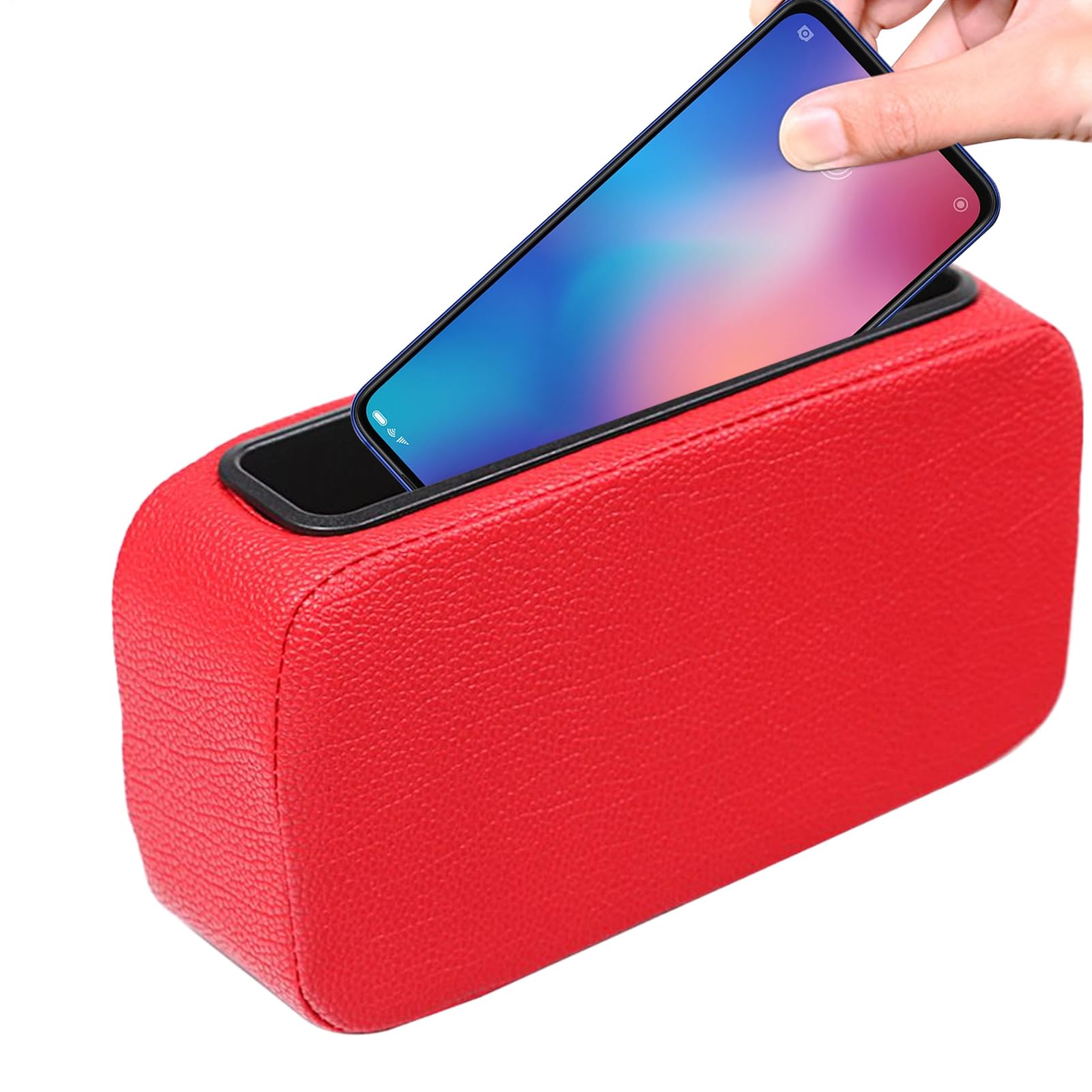 Organizer Per Sedile Auto Con Strass – Tasca Laterale Portaoggetti Rossa – Per Cellulare, Portafoglio, Chiavi – Fessura Tra Sedile E Console - 4