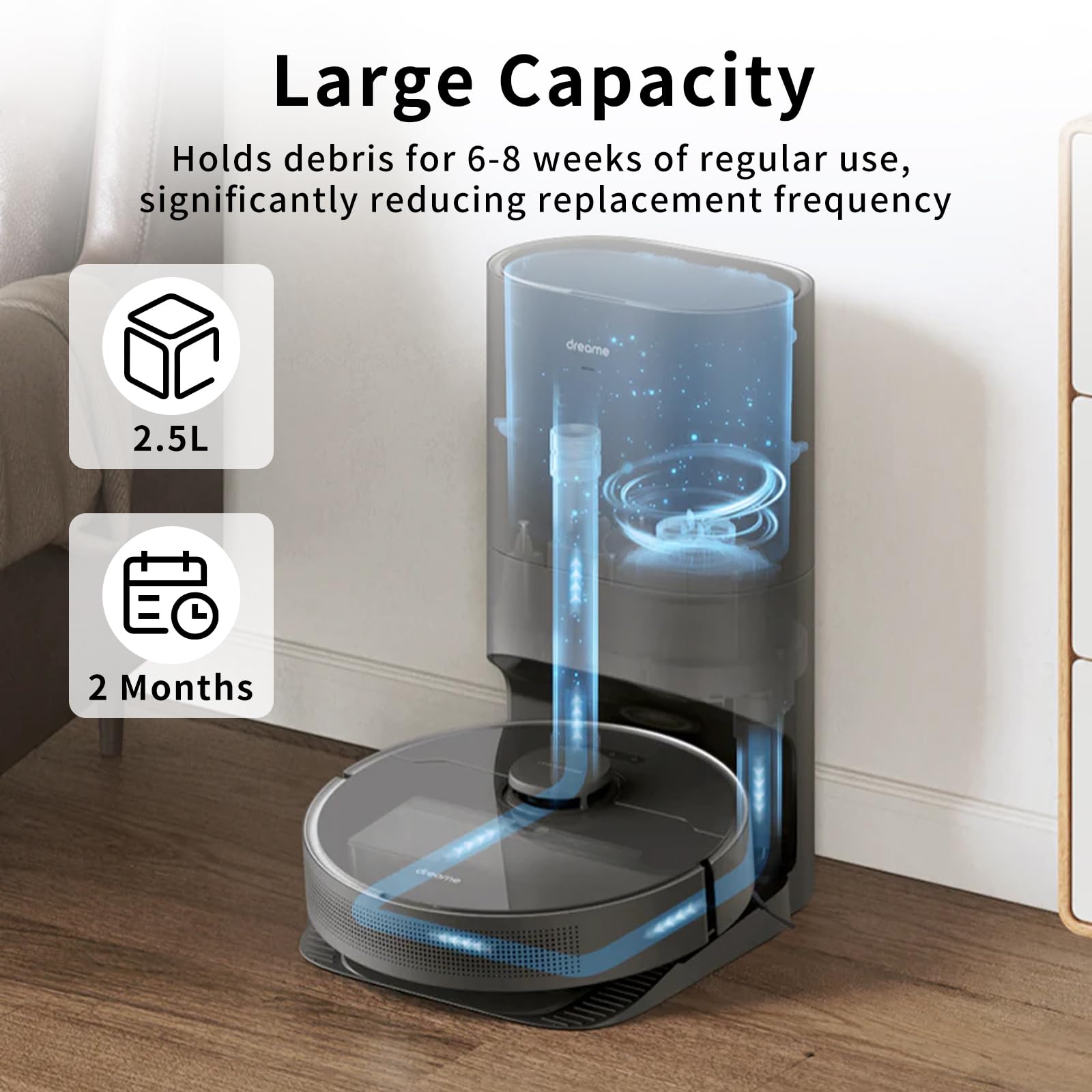 Lot De 6 Sacs à Poussière Pour Aspirateur Robot Dreame D9 Plus - Grande Capacité, Filtration Fine, étanches, Remplacement Facile - 3