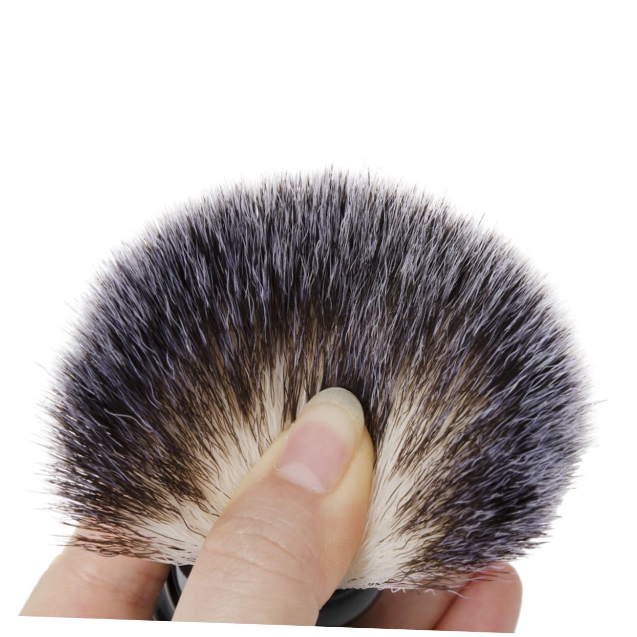 FRCOLOR Nylon Bristles Beard Brush for Men Gentle Cleaning Styling Tool Comfortable Resin Handle Black