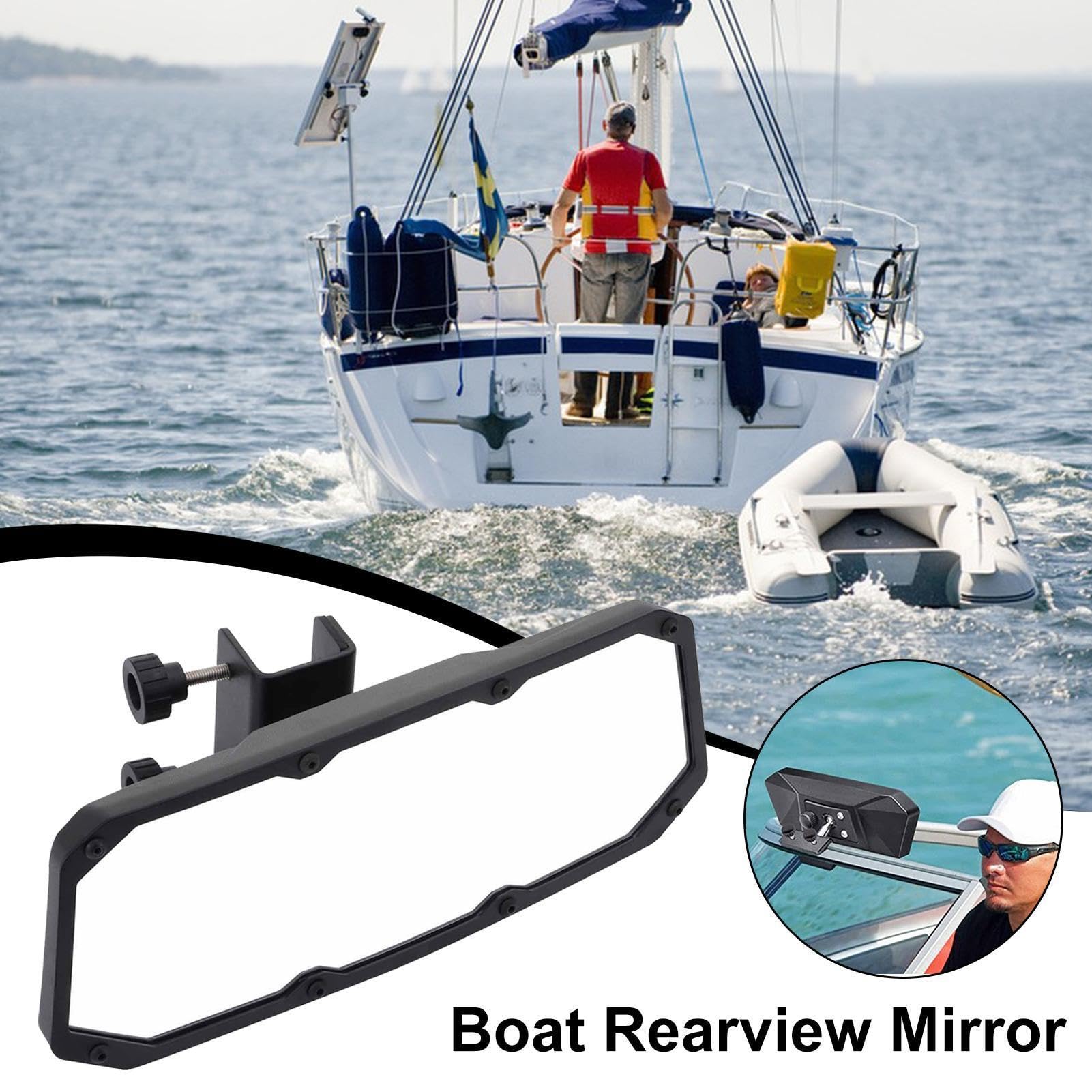 Bootsspiegel | Ersatz Rutschfest Wasserdicht | Windschutzscheibe Spiegel für Pontonboote | Yacht, Kajak, Wasserski, Wakeboard, Surfen, Tubing, Abschleppen, Angeln