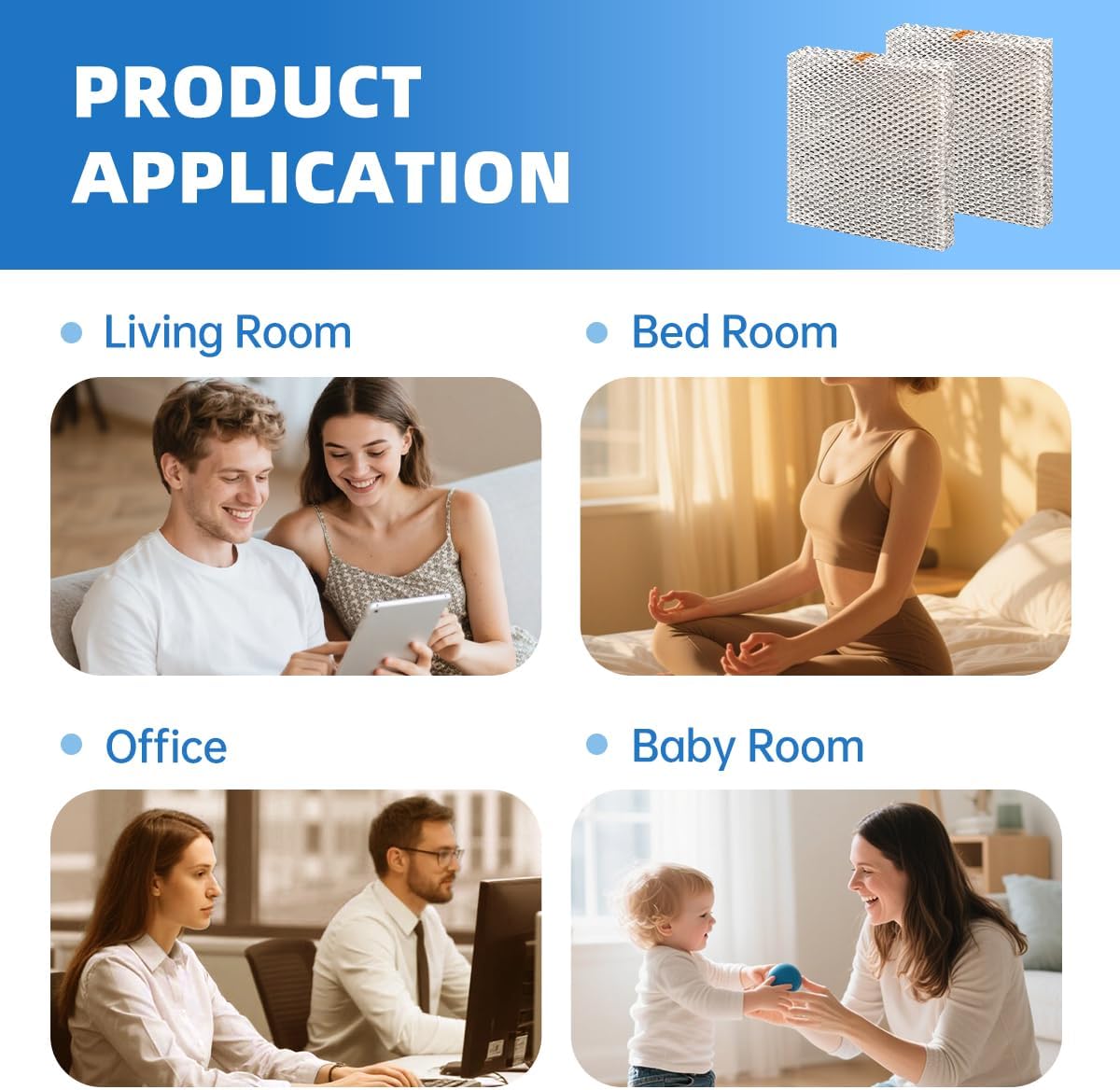 A04-1725-052 Humidifier Pad Evaporator Compatible with Skuttle A04-1725-052 Model 2000 White Replacement Filter Hard Wick 2 Packs