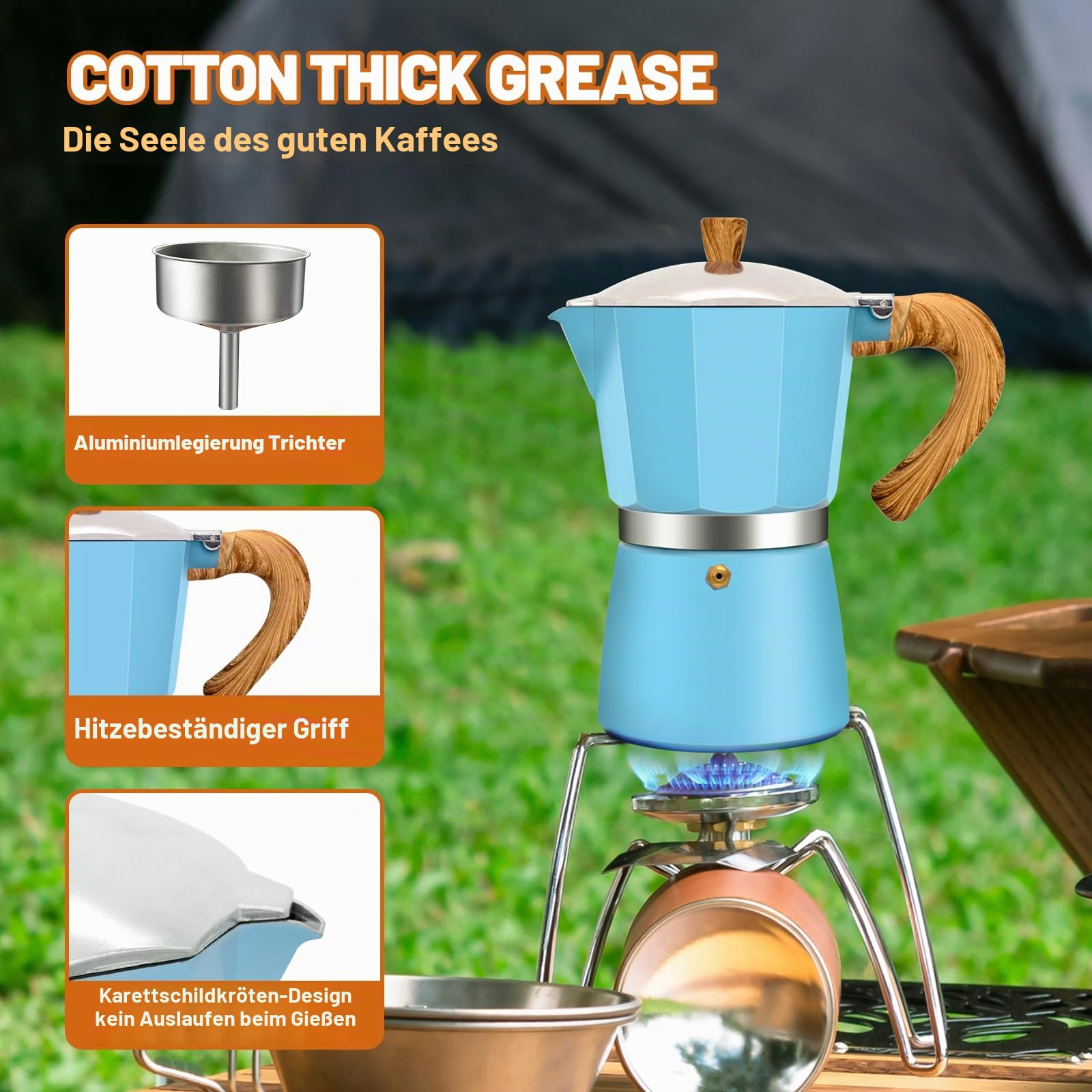 3 Tasse Aluminium Espresso Stovetop Moka Pot Express Kaffeemaschine Perkolator italienischen klassischen Mokka Kaffeemaschine für und kubanische Cafe Brauerei für Haus & Camping 150ml 5oz