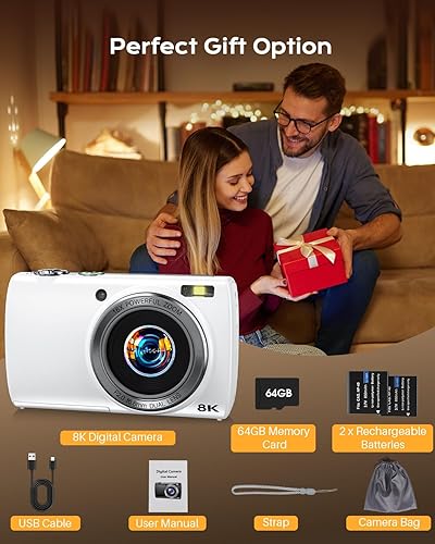 Miniatura 8 de Cámara digital de 88 MP para fotografía, cámara de video WiFi 8K Vlog 2026 para YouTube con pantalla táctil, lente doble, enfoque automático