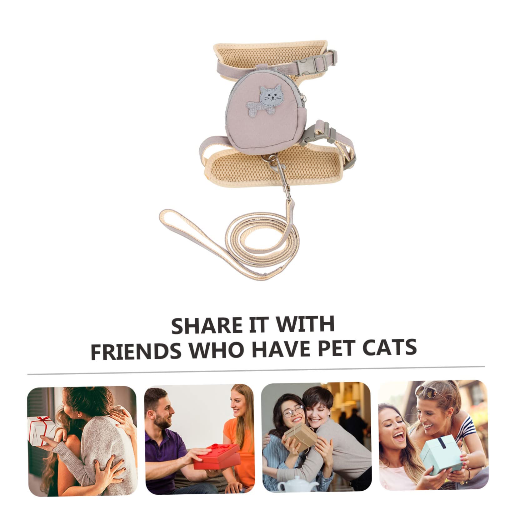 Happyyami Adjustable Cat Harness and Leash for Kittens Outdoor Pet Harness with Printing Design Comfortable and Secure Kitten Walking Rope for Cats